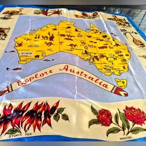 Explore Australia Map Acetate Scarf Hand rolled